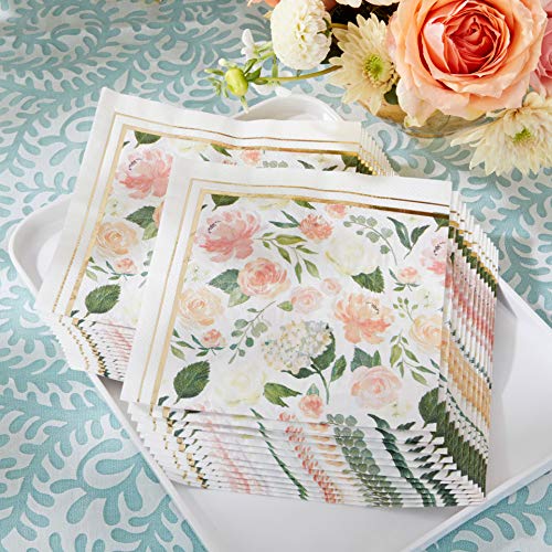 Kate Aspen Brunch Floral Decorative Paper Cocktail Napkins (Set Of 30) Luncheon Serveware, 2 Ply, Perfect For Bridal Showers #TOP3