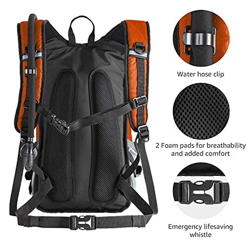 ROCKRAIN Hydration Backpack, WindSeeker Insulated Hydration Pack with 2.5L BPA Free Water Bladder, Lightweight Water Backpack Fits Cycling Biking Hiking, Outdoor Gear for Men Women - Thumbnail 6