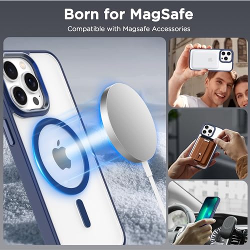 Image of CACOE Magnetic Case for iPhone 13 Pro Max 6.7 inch, Dark Blue