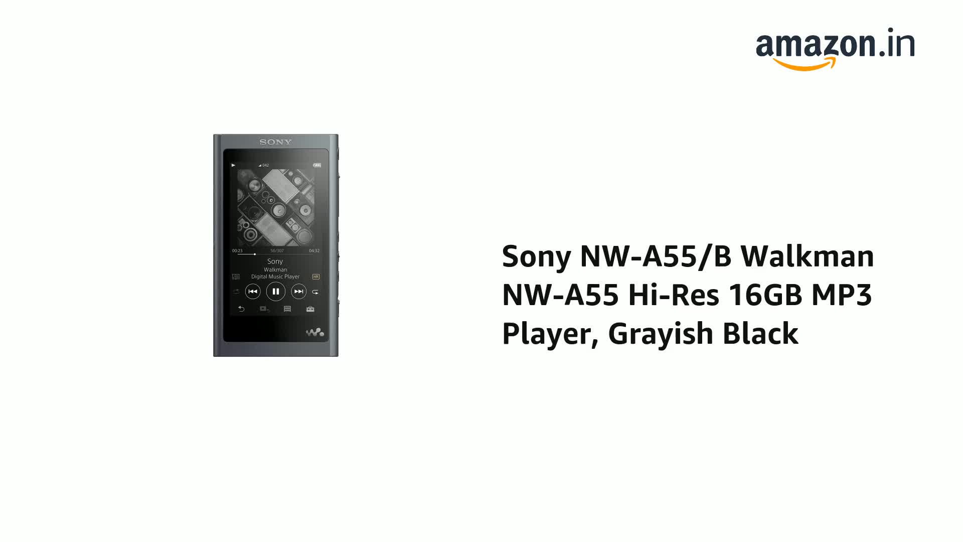 Sony NW-A55/B Walkman NW-A55 Hi-Res 16GB MP3 Player, Grayish Black