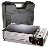 Kemper Gasgrill, tragbar, 2300 W, antihaftbeschichtet, inkl. Transportkoffer