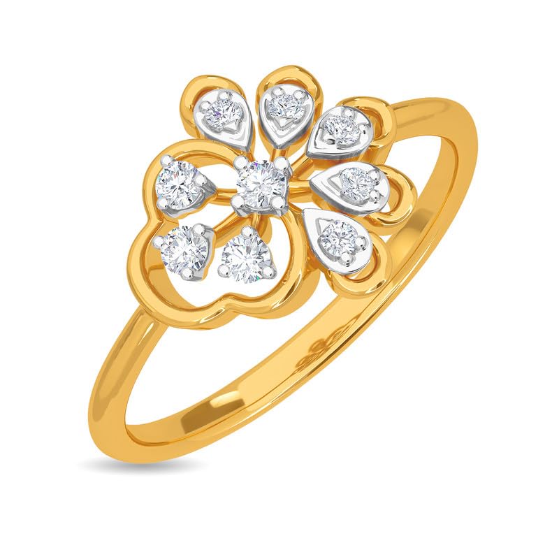 Image of KISNA 14k / 18k Real Gold & Diamond Ring | Diwali, Rakhi Rakshabandhan Gift for Sister /Bhabhi /Women | With Certificate of Authenticity & BIS-Hallmarked Gold Jewellery | Kerry Ring