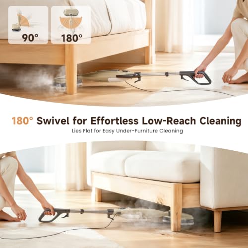 Image of DEVOAC VM6 Scrubbing Steam Mop with Rotating Mop Pads, 10 in 1 Steam Mop, Lightweight Spin Mop & 3 Steam Modes for Hard Floor Laminate Marble Floors (Auster)