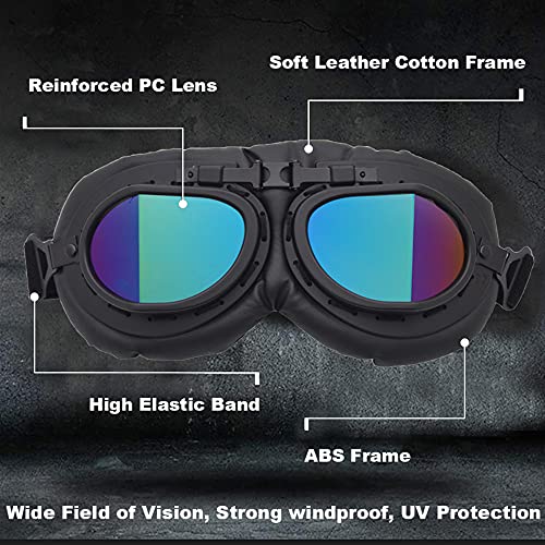 Image of Peicees Vintage Helmet Goggles Motorcycle Goggles Bike Motorcross Pilot Goggle