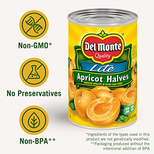 Del Monte HU-XI-201 Lite Apricot Halves In Extra Light Syrup thumb #3