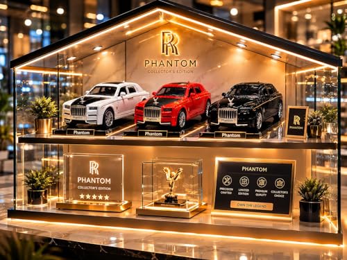 Image of Royals hub Rolls Royce Phantom 1:36 Scale Model Car Exclusive Alloy Metal Car Die-cast Scale Model Pullback Toy with Openable Doors & Light Music Best Gifts Toys Kids【Colors as Per Stock】