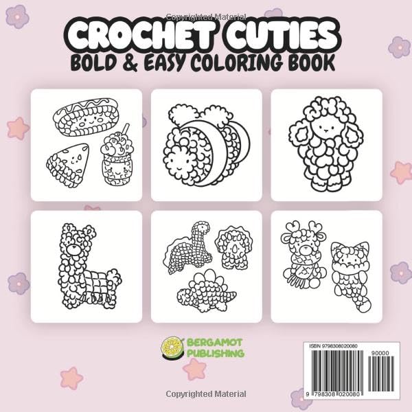 Crochet Cuties: A Bold and Easy Coloring Book for Adults and Teens Featuring Cute Crochet Animals and Designs (Bold & Easy Coloring Books) image 3