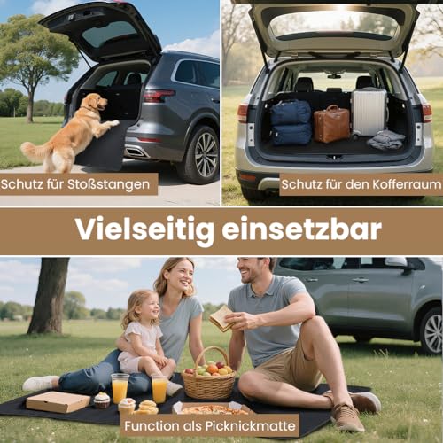 KYG Ladekantenschutz Kofferraum Wasserabweisend und Kratzfest Kofferraum Schutzmatte Langlebig Kofferraummatte für Hunde Universalgröße 105x80cm