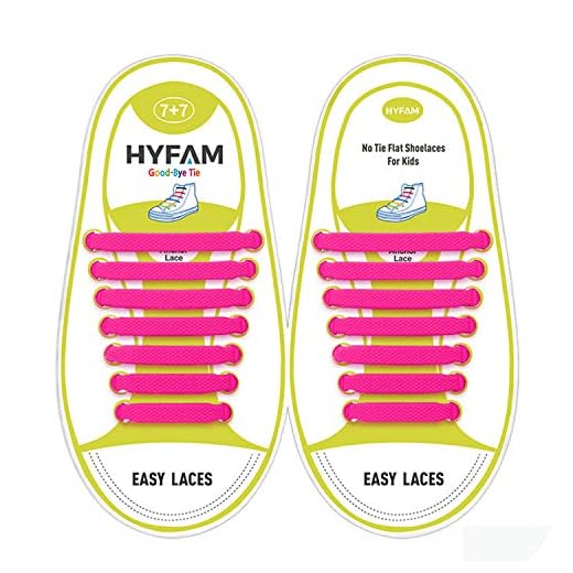 HYFAM Elastic Shoe Laces for Kids No Tie Shoelaces Waterproof Elastic Stretchy Silicone Tieless Shoe Laces for Sneakers Board Shoes Casual Shoes