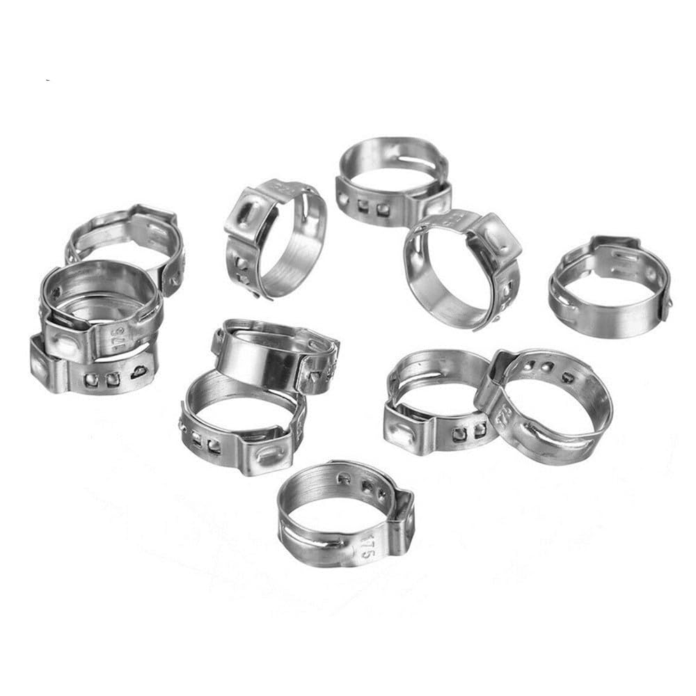 Zaciski wężowe 10 szt. zacisków wężowych ze stali nierdzewnej 304 z pojedynczym uchem, 6,5 mm-50 mm(14.1 16.6mm)