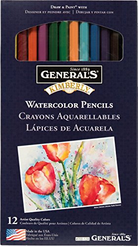 General Pencil GEN700-A Kimberly Watercolor Pencils 12/Pkg-Assorted Colors, Multicolor