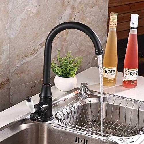 Robinet mitigeur lavabo noir anti-éclaboussures à bec pivotant grand confort