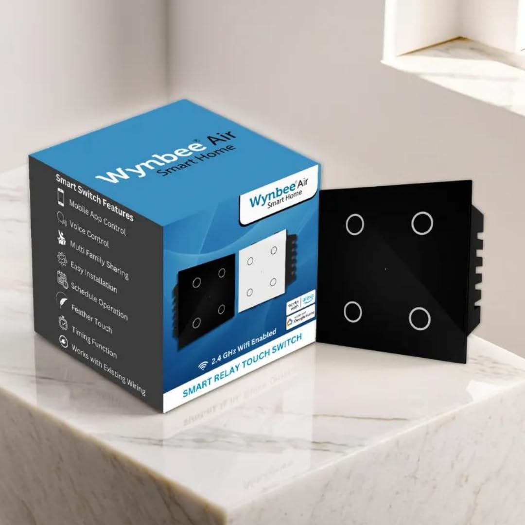 See full amazon price history chart for Wynbee Air Smart Touch Switch 4 Relay (6A Each) - Wi-Fi & Bluetooth Enabled, Compatible with Alexa, Google Assistant & Wynbee App (Black) Wynbee Air Smart Touch Switch 4 Relay (6A Each) - Wi-Fi & Bluetooth Enabled, Compatible with Alexa, Google Assistant & Wynbee App (Black) (B0D2XXLJZD) Amazon Price History, Amazon Price Tracker