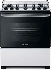 Fogão Brastemp 6 Bocas Branco Com Botões Removíveis E Exclusivo Aro Protetor - BFS6NCB BIVOLT