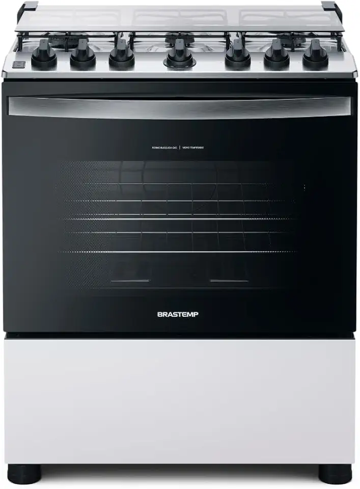 Fogão Brastemp 6 Bocas Branco Com Botões Removíveis E Exclusivo Aro Protetor - BFS6NCB BIVOLT