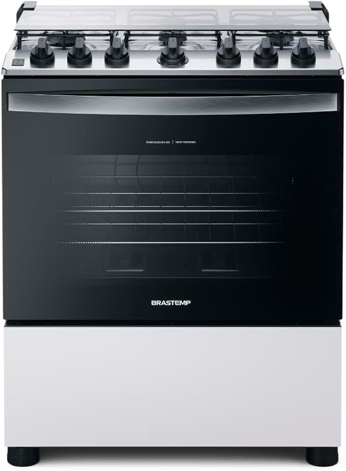 Fogão Brastemp 6 Bocas Branco Com Botões Removíveis E Exclusivo Aro Protetor - BFS6NCB BIVOLT