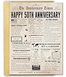 FANCYLUCKY Jumbo 50th Anniversary Card for Women Men, Funny 50th Wedding Anniversary Decorations for Mom Dad, Romantic 50 Year Anniversary Card Gift for Wife Husband, Golden Wedding Gift