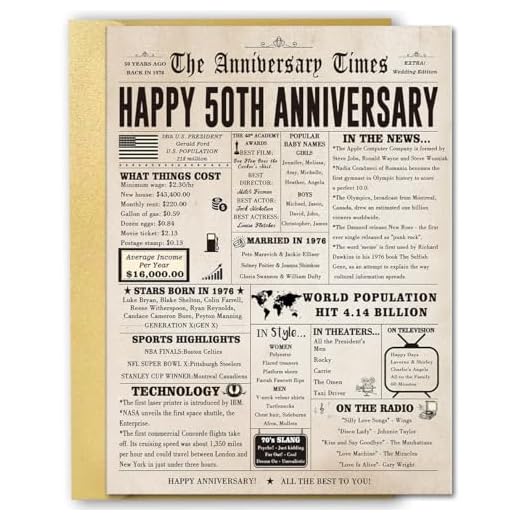 FANCYLUCKY Jumbo 50th Anniversary Card for Women Men, Funny 50th Wedding Anniversary Decorations for Mom Dad, Romantic 50 Year Anniversary Card Gift for Wife Husband, Golden Wedding Gift