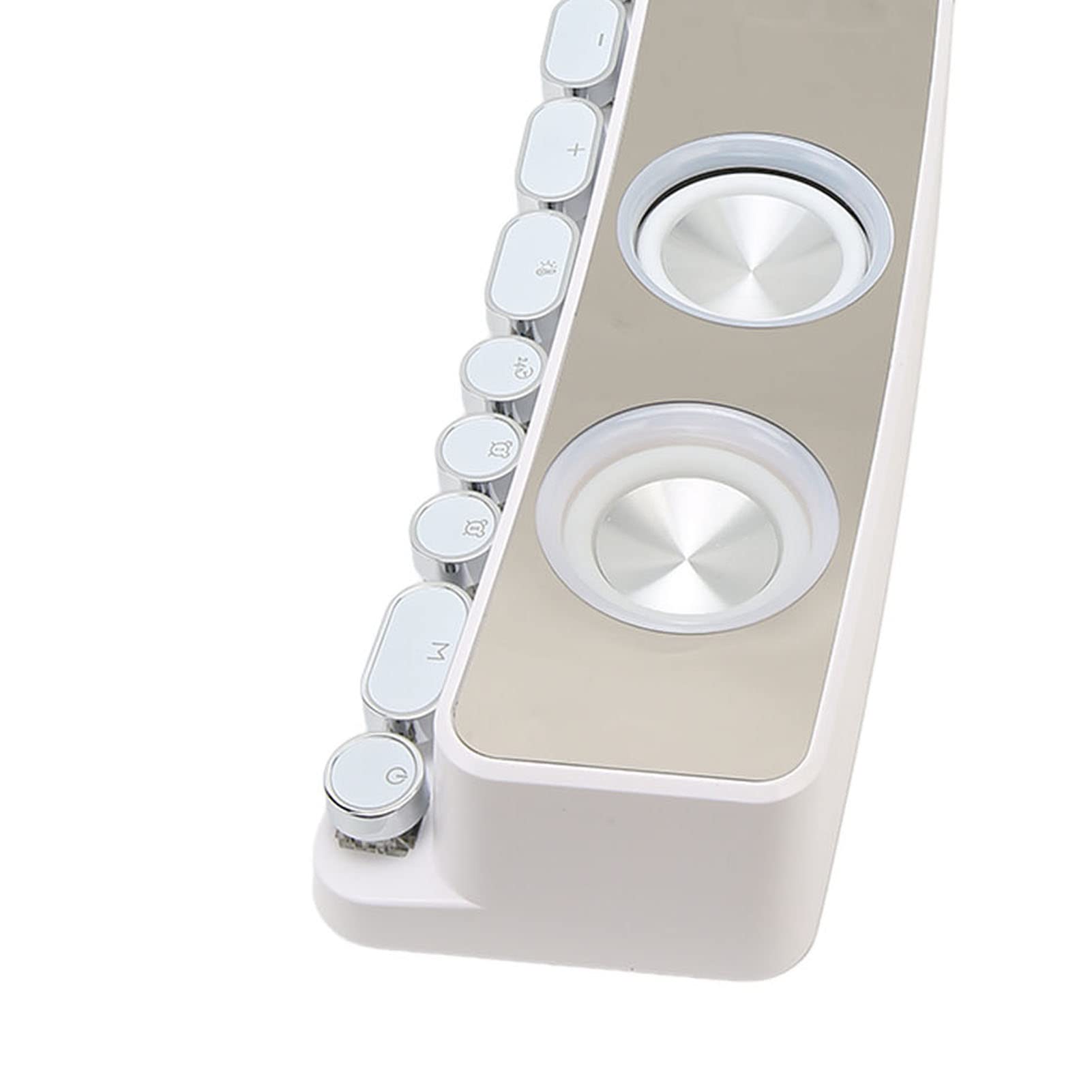 Bt Altoparlanti per Computer per Monitor Desktop, Altoparlante per Computer Subwoofer Hifi, Altoparlante da Gioco per PC RGB Dinamico con Radio FM Sveglia 13 Tasti Meccanici(Bianco)