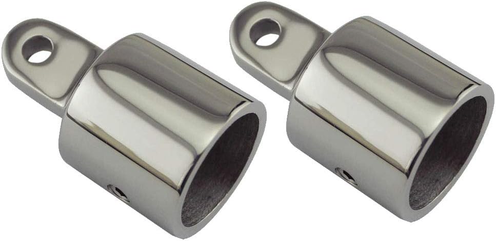 POFET 2Pcs 22mm Stainless Steel 316 Yacht Boat Sliding Cap, Awning Fittings, Marine Eye End Dome Hardware Fittings