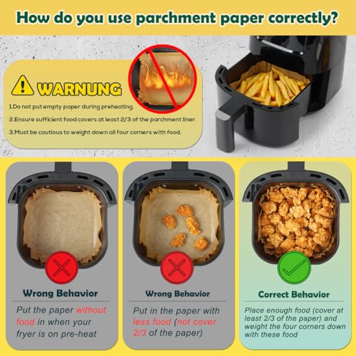 Image of BYKITCHEN 200PCS 5.5in Small Air Fryer Liners for 1 to 3 QT Airfryer | Mini Air Fryer Parchment Paper Compatible with CHEFMAN 2 Quart, Cosori 2.1QT, Dash 2.6Qt, Instant Pot Vortex 2QT Airfryer