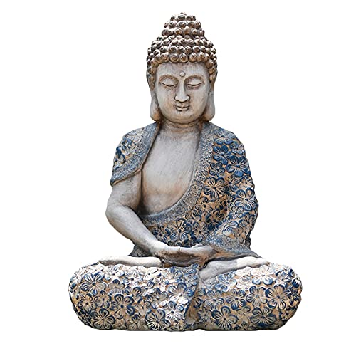 SCDXJ Bouddha Figurine JardinMéditation Figurine d'ornement, Statue de Bouddha de Jardin Zen Sculpture décor extérieur Jardin,43 * 31 * 20cm