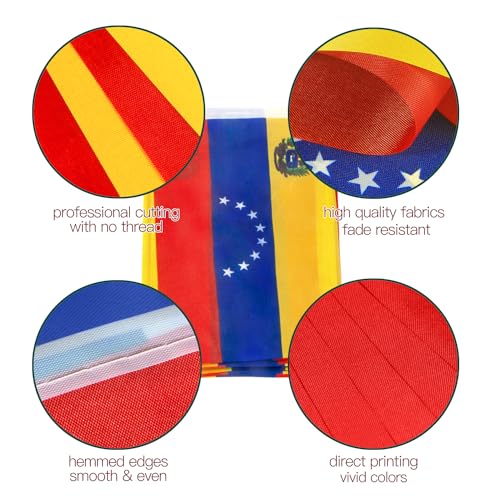 Image of Anley Venezuela String Flag Pennant Flags, Patriotic Events 5th of July Venezuela Independence Day Decoration Sports Bars - 33 Feet 38 Flags