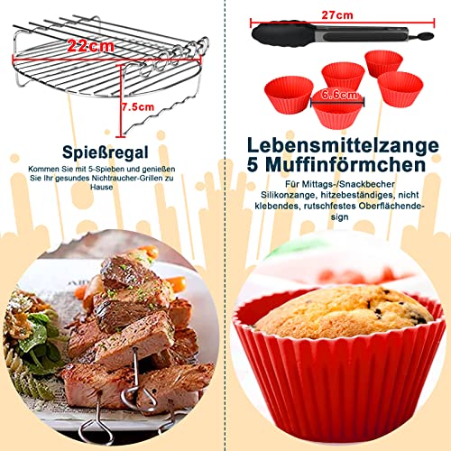YINGRACE 22cm Luftfritös Tillbehör - 12st BPA-fria Set