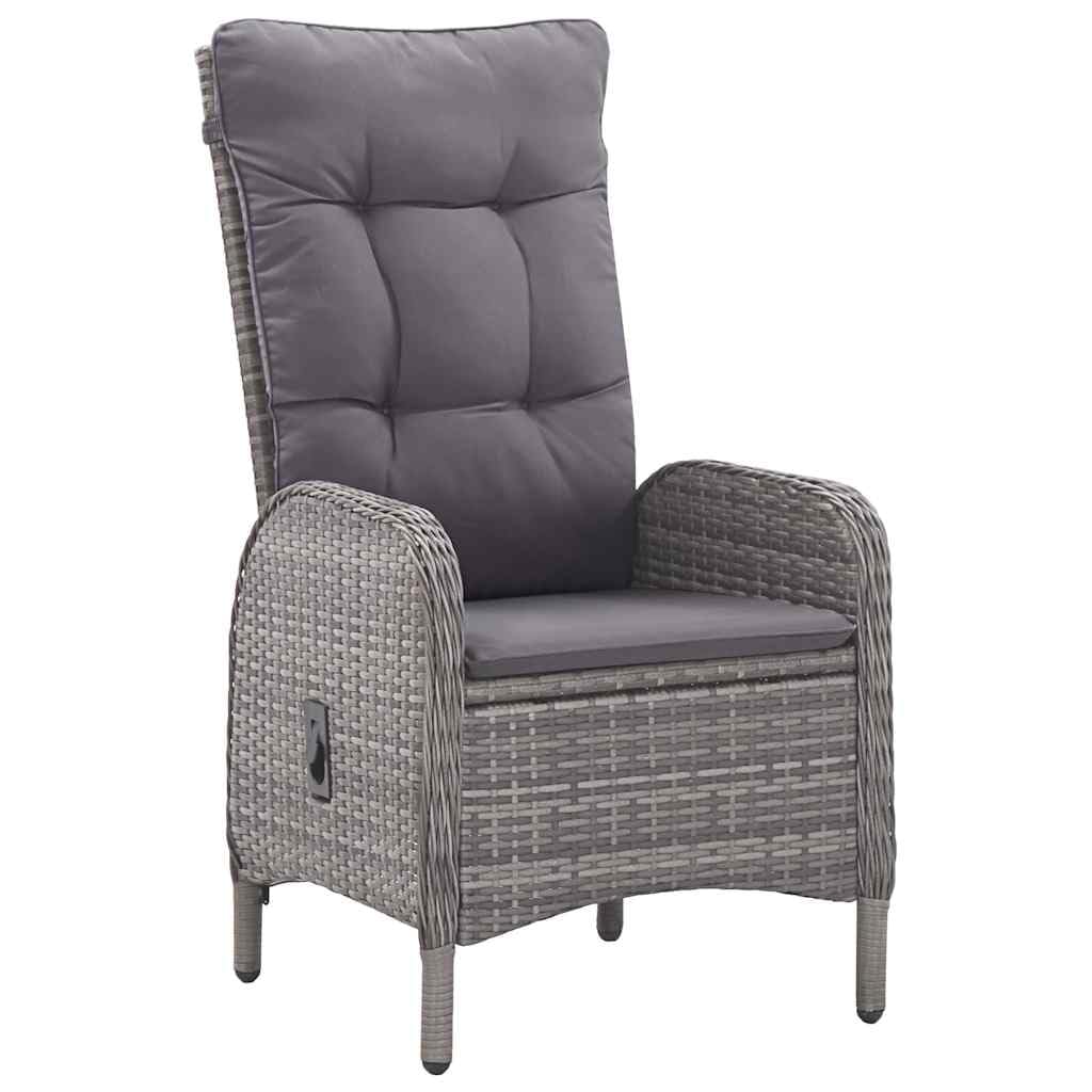 Lite drewno akacjowe z rattanem PE szary 127 cm