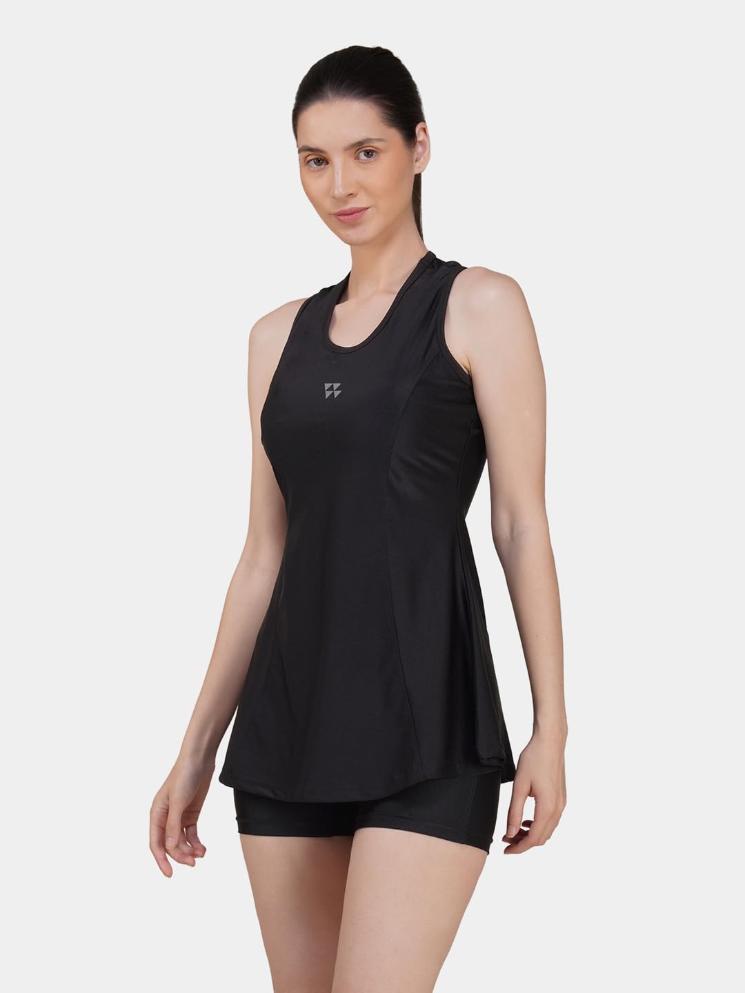 brauch Fanfare Women's Sleeveless Swim Dress with Inner Shorts | Quick Dry & Stretchable Fabric | Stylish Sportswear for Beach, Pool & Fitness (in, Alpha, 2XL, Regular, Standard, Black) 1