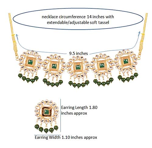 Image of Touchstone Mughal Jali Collection Gold Tone Indian Mughal Bollywood White Diamante Jewelry Choker Set for Women