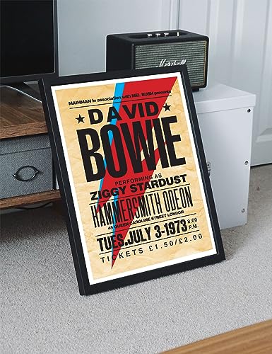 David Bowie Ziggy Stardust Live Concert A3 Print Hammersmith Odeon 1973 unframed vintage repro poster
