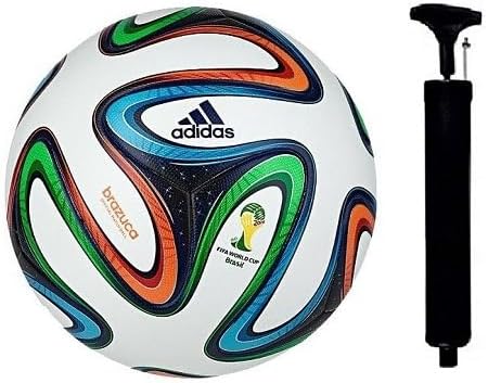 SBJT Brazuka Football For All Ages Suited For The Grass Fields|Pu|Suitable For Grass |Practice Ball|Soccer Ball|For Men/Women|Football Size - 5 (With Pump), Multicolour
