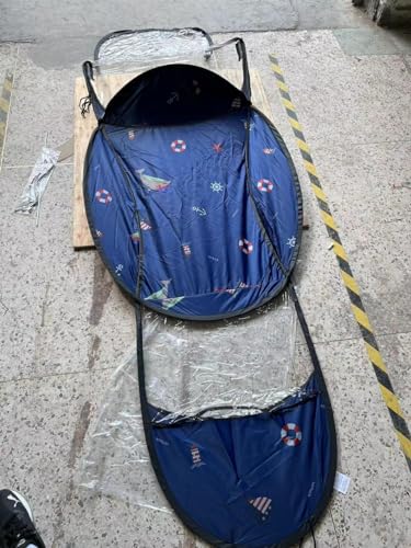 Image of Folding Motorcycle Canopy, Motorbike Sun Visor, Shade Tent, Umbrella, Windshield & Rain Cover - Universal Fit, Foldable, UV & Weather Protection (Blue)