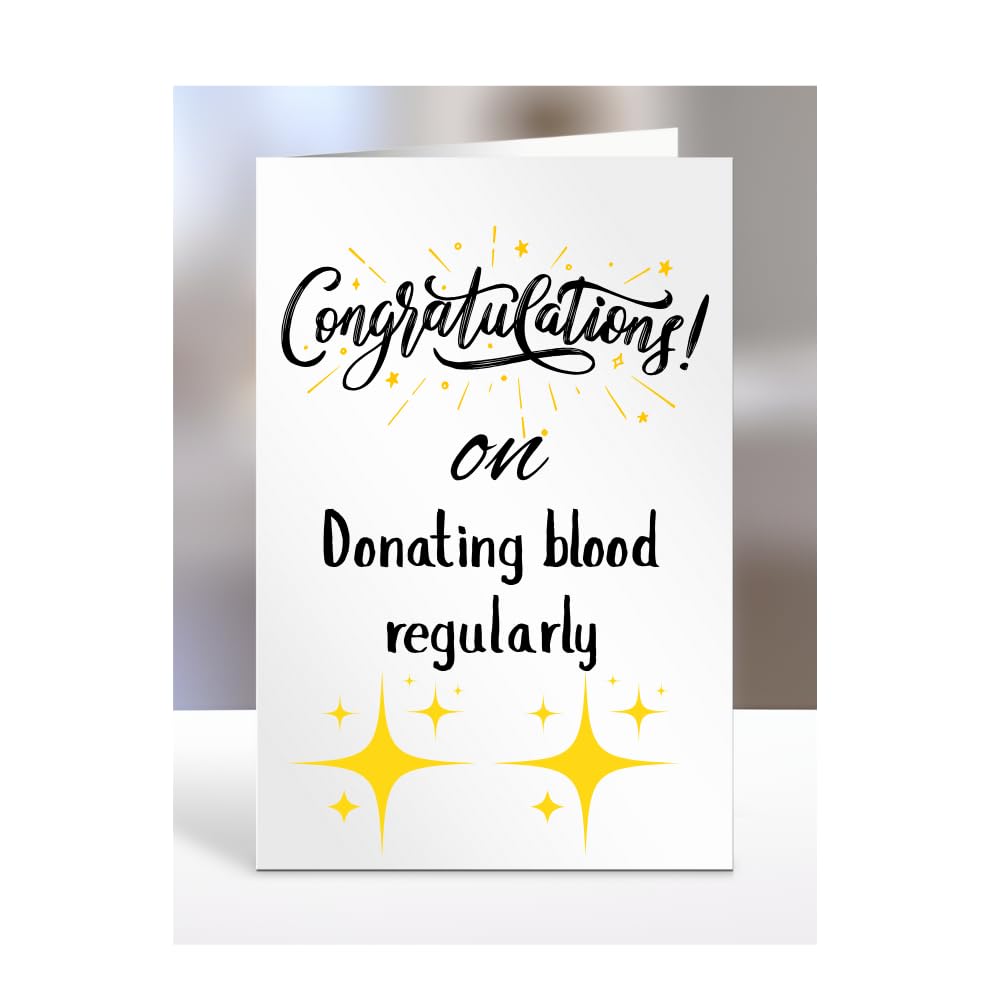 Congratulations on Donating blood regularly Card, Gifts for Men or Women, Presents for Christmas, Greetings Card, Him, Her, Female, Male, A5-113_153 โ image 1