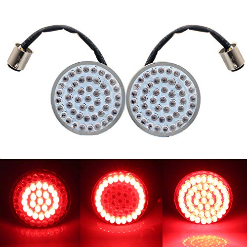 Motorcycle 2 inch Bullet Style 1157 RED LED Turn Signal Light Inserts Rear,48