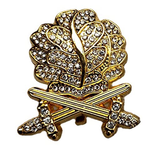 Anstecknadel mit Kreuz und Schwert, Metall, mit Strasssteinen, Eichenblatt, Medaille, Ritterabzeichen, Korsage, Schmuck Cover