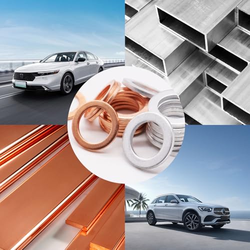Image of 30 Pcs Aluminum Copper 14mm Oil Drain Plug Gasket,M14 OEM Oil Drain Plug Gasket Washer OEM PN Part: 94109-14000 /007603-014106