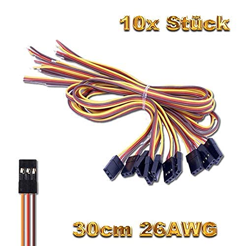 Mr SteckModellbau® – Set Da 6 Cavi Per Servo, 30 Cm, Compatibili JR/Graupner, Stagnati, 26 AWG – Perfetti Per Modellismo - 3