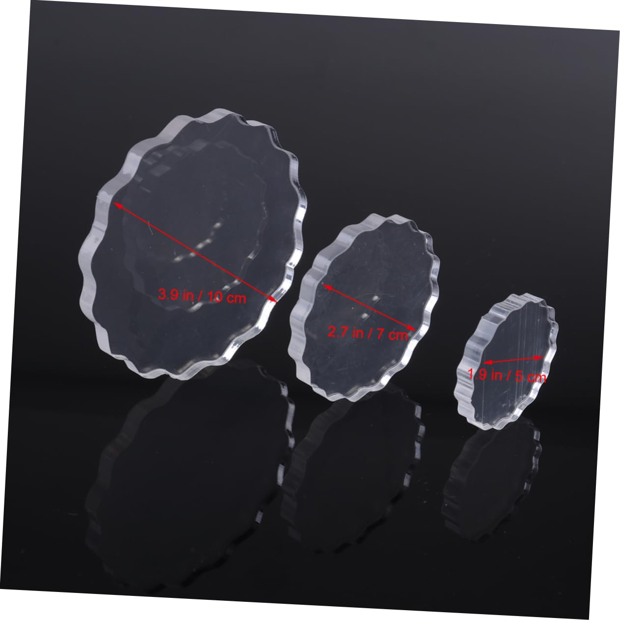 IWOWHERO Craft Stamping Blocks Set 3pcs Acrylic Stamping Blocks Scrapbooking Tools Acrylic Easy Grip Curved Edges