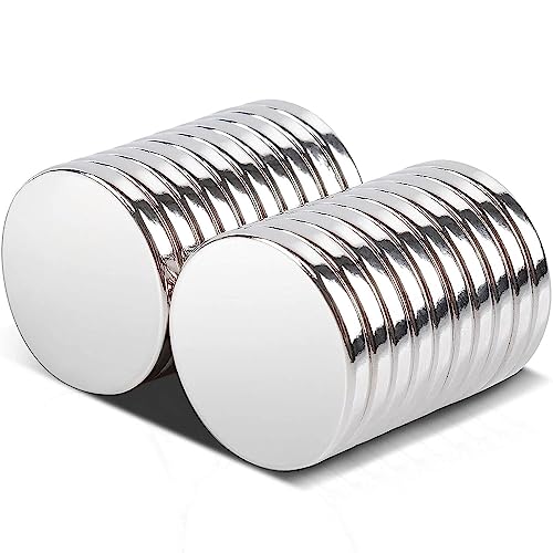 MIN CI 20Pcs Powerful Neodymium Disc Magnets,15 x 2mm Strong Rare Earth Magnets Heavy Duty, Small Round Magnets for Refrigerator DIY Scientific Models Office Industrial Tiny Magnet