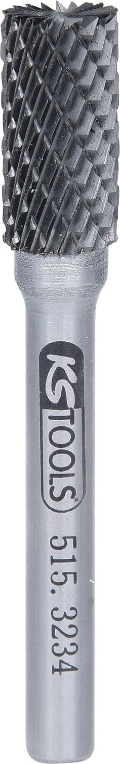 KS Tools 515.3234 HM Zylinder-Frässtift Form A mit Stirnverzahnung, 10mm