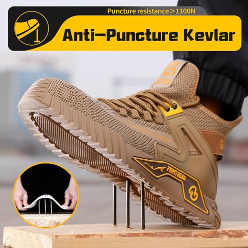 Image of Steel Toe Shoes for Men Work Safety Industrial Protective Men's Work Shoes for Construction Comfortable Lightweight Warehouse Factory