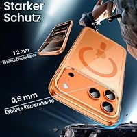 JETech Magnetische Hülle für iPhone 17 Pro, Orange – Ansicht 5