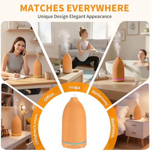 Image of URPOWER 100ML Essential Oil Diffuser Ultrasonic Cool Mist Humidifier with 7 LED Lights, Timer & Auto-Off Quiet Aromatherapy Scent Diffuser for Home Bedroom Office Relaxation