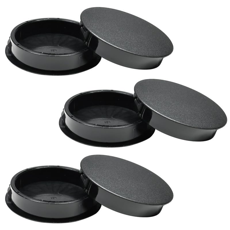 Image of 6PCS 2 In /50 mm Nylon Plastic Plug for Round Holes, Flush Type Snap in Locking Hole Plugs for Metal Panels Tube Fastener Covers Caps for Kitchen Cabinet Furniture Door Screw Holes