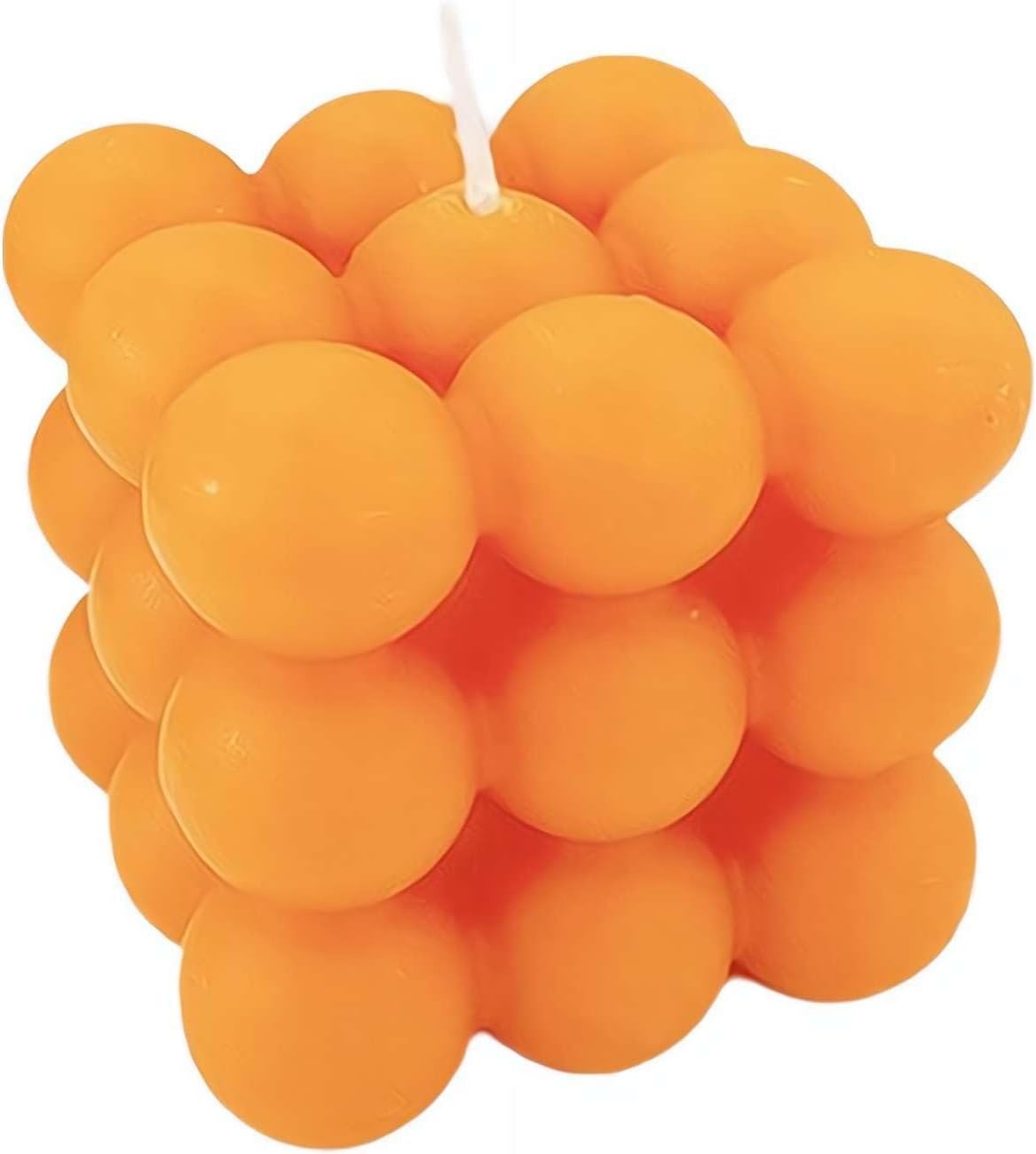 Scented Bubble Cube Candles, Cube Soy Wax Candles, Bubble Candles, Aesthetic Home Decor Candles, for Home Use and Gifting (Orange)