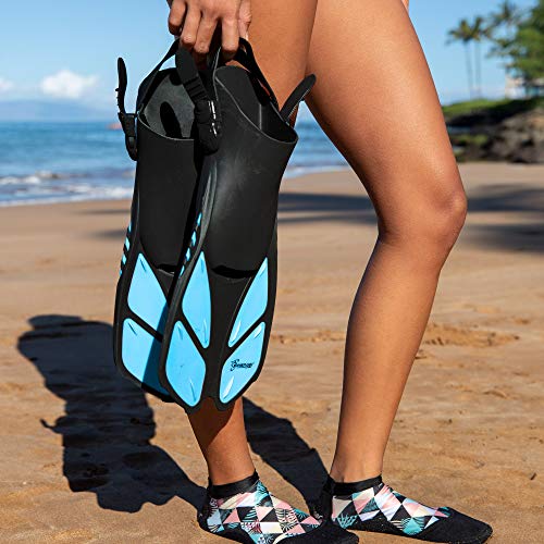 Seavenger Torpedo Swim Fins | Travel Size | Snorkeling Flippers With Mesh Bag For Women, Men And Kids (Dodger Blue, Xs/Xxs) #TOP2