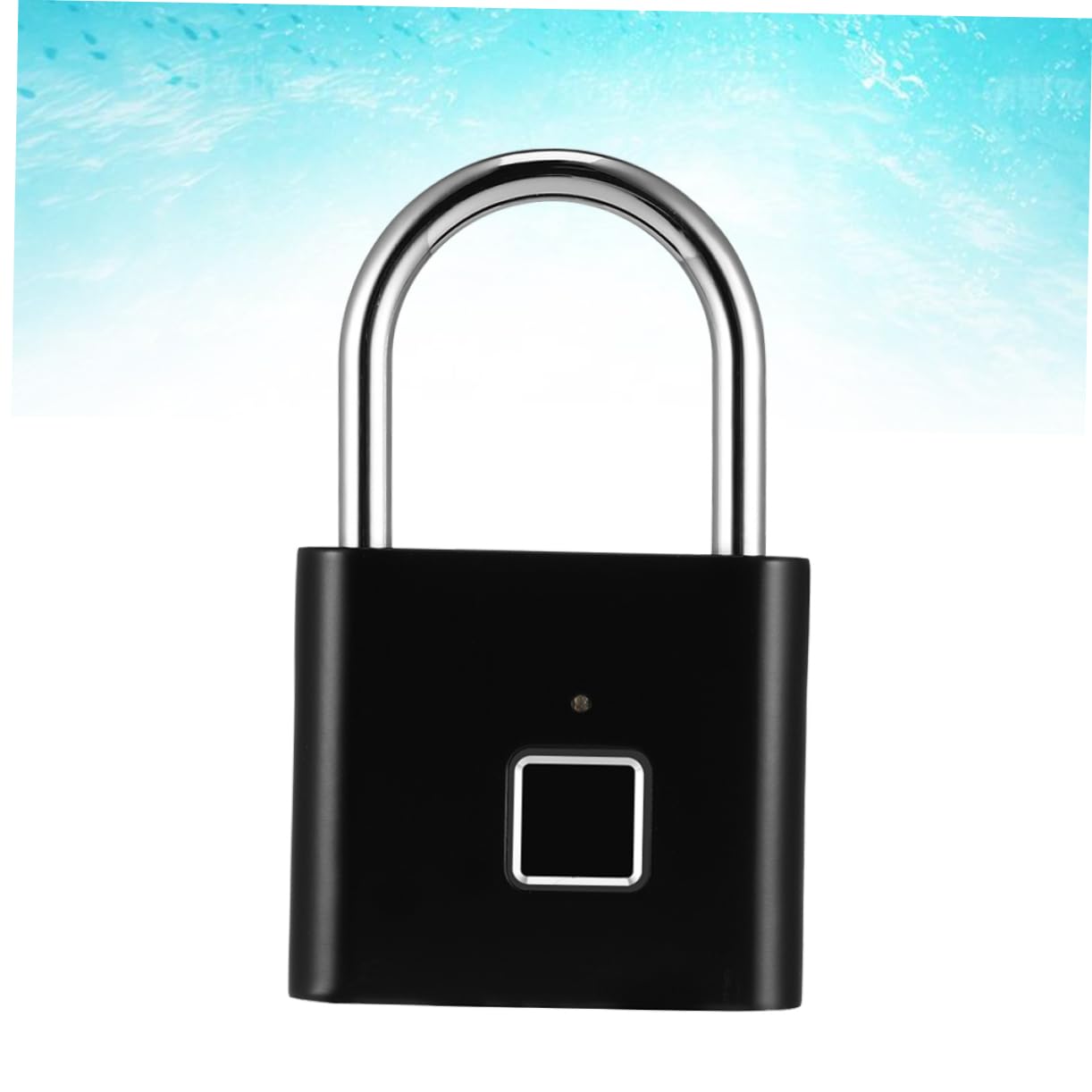 Lucchetto Elettronico per Bagagli e Zaino, Sblocco Impronta e Password, Acciaio Inox Nero, 40 Impronte, Sicuro per Viaggio