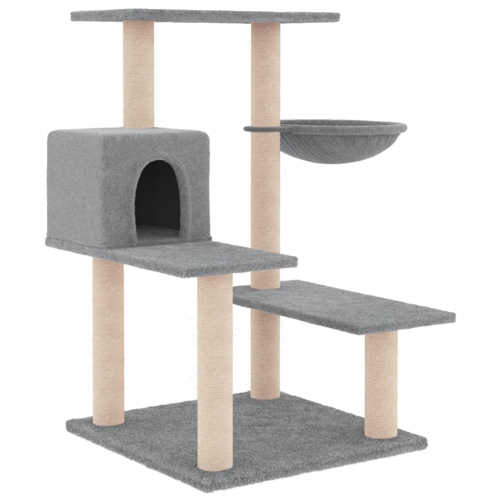 Rascador para Gatos con Postes de sisal Gris Claro 82,5 cm, CIADAZ Rascador Gato, Arbol Rascador para Gatos, Gatos Accesorios, Torre Gatos, Arranhador para Gatos, Casa para Gatos